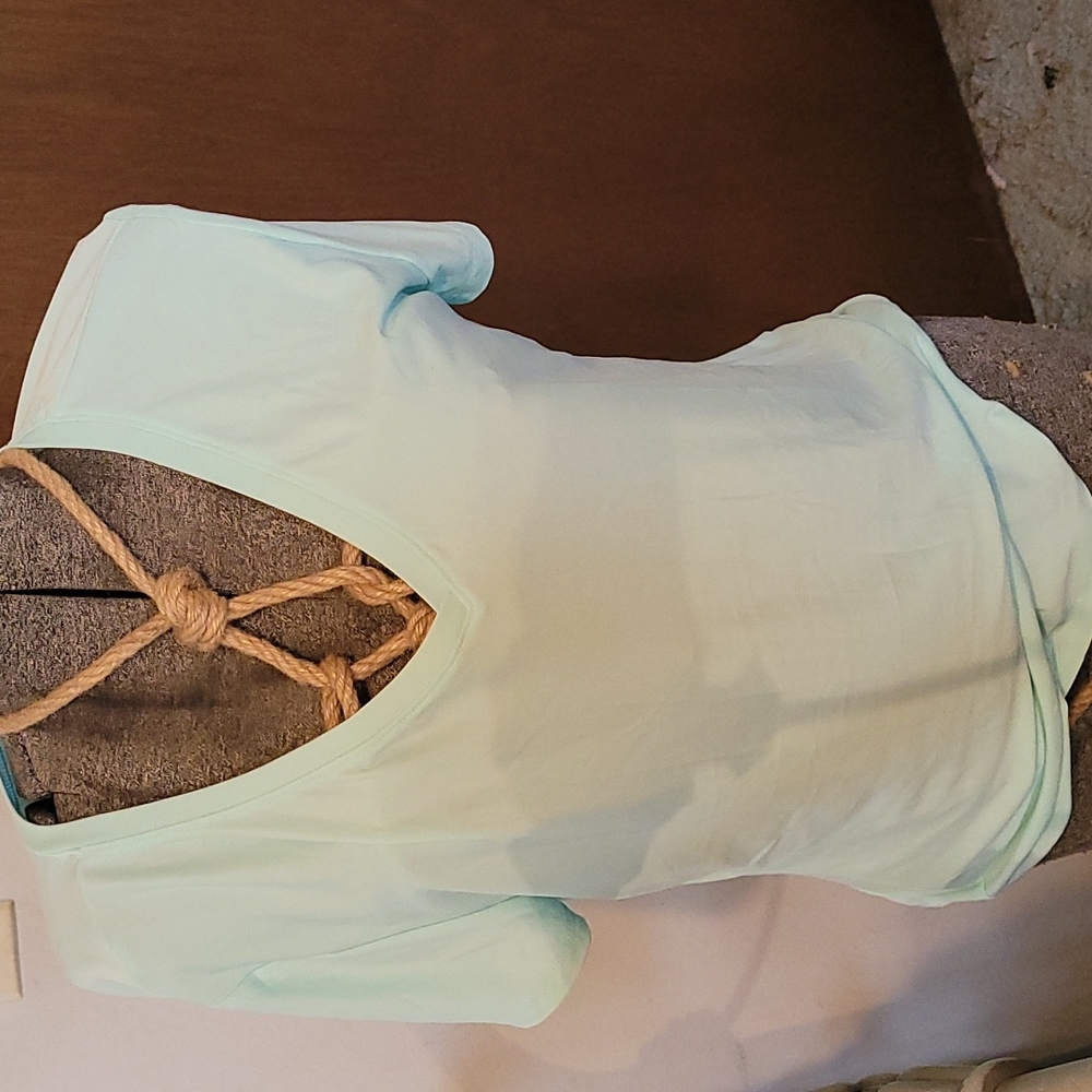 Seafoam green v neck shirt